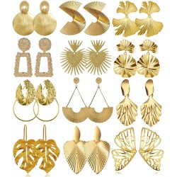 12 Pairs Geometric Earrings Exaggerated Statement Earrings Punk Stylish Sectored Twisted Earring Jewelry for Women and Girls 12 Pairs Geometric Earrings Exaggerated Statement Earrings Punk Stylish Sectored Twisted Earring Jewelry for Women and Girls