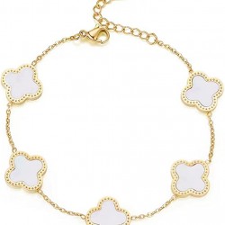 18K Gold Plated Lucky Clover Bracelet for Women Adjustable Fashion Bracelet Jewelry Birthday Gifts for Women Girls 18K Gold Plated Lucky Clover Bracelet for Women Adjustable Fashion Bracelet Jewelry Birthday Gifts for Women Girls