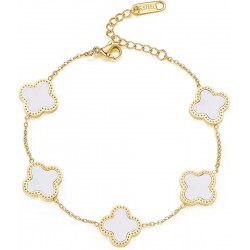 18K Gold Plated Lucky Clover Bracelet for Women Adjustable Fashion Bracelet Jewelry Birthday Gifts for Women Girls 18K Gold Plated Lucky Clover Bracelet for Women Adjustable Fashion Bracelet Jewelry Birthday Gifts for Women Girls