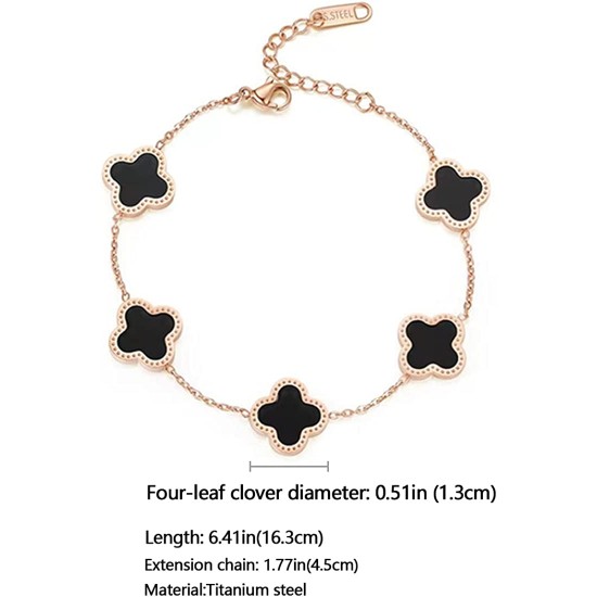 18K Gold Plated Lucky Clover Bracelet for Women Adjustable Fashion Bracelet Jewelry Birthday Gifts for Women Girls