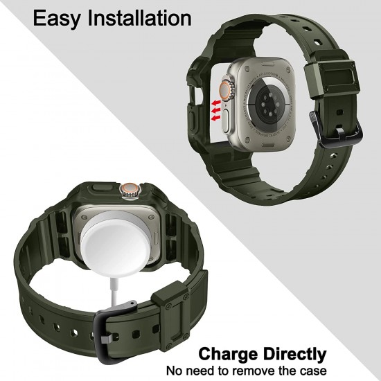 2 Pack Watch Band with Bumper Case Compatible for Apple Watch 45mm 44mm 42mm iWatch Series 8 7 6 5 SE 4 3 2 1 SE Strap, Men Sport Rugged Shockproof Military Replacement Wristband 2 Pack Watch Band with Bumper Case Compatible for Apple Watch 45mm 44mm 42mm iWatch Series 8 7 6 5 SE 4 3 2 1 SE Strap, Men Sport Rugged Shockproof Military Replacement Wristband