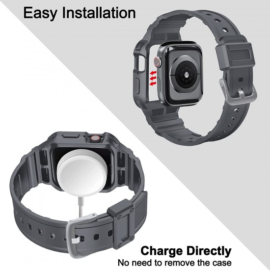 2 Pack Watch Band with Bumper Case Compatible for Apple Watch 45mm 44mm 42mm iWatch Series 8 7 6 5 SE 4 3 2 1 SE Strap, Men Sport Rugged Shockproof Military Replacement Wristband 2 Pack Watch Band with Bumper Case Compatible for Apple Watch 45mm 44mm 42mm iWatch Series 8 7 6 5 SE 4 3 2 1 SE Strap, Men Sport Rugged Shockproof Military Replacement Wristband
