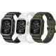 2 Pack Watch Band with Bumper Case Compatible for Apple Watch 45mm 44mm 42mm iWatch Series 8 7 6 5 SE 4 3 2 1 SE Strap, Men Sport Rugged Shockproof Military Replacement Wristband 2 Pack Watch Band with Bumper Case Compatible for Apple Watch 45mm 44mm 42mm iWatch Series 8 7 6 5 SE 4 3 2 1 SE Strap, Men Sport Rugged Shockproof Military Replacement Wristband