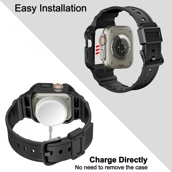 2 Pack Watch Band with Bumper Case Compatible for Apple Watch 45mm 44mm 42mm iWatch Series 8 7 6 5 SE 4 3 2 1 SE Strap, Men Sport Rugged Shockproof Military Replacement Wristband 2 Pack Watch Band with Bumper Case Compatible for Apple Watch 45mm 44mm 42mm iWatch Series 8 7 6 5 SE 4 3 2 1 SE Strap, Men Sport Rugged Shockproof Military Replacement Wristband