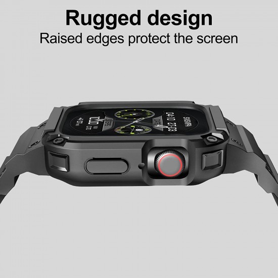 2 Pack Watch Band with Bumper Case Compatible for Apple Watch 45mm 44mm 42mm iWatch Series 8 7 6 5 SE 4 3 2 1 SE Strap, Men Sport Rugged Shockproof Military Replacement Wristband 2 Pack Watch Band with Bumper Case Compatible for Apple Watch 45mm 44mm 42mm iWatch Series 8 7 6 5 SE 4 3 2 1 SE Strap, Men Sport Rugged Shockproof Military Replacement Wristband