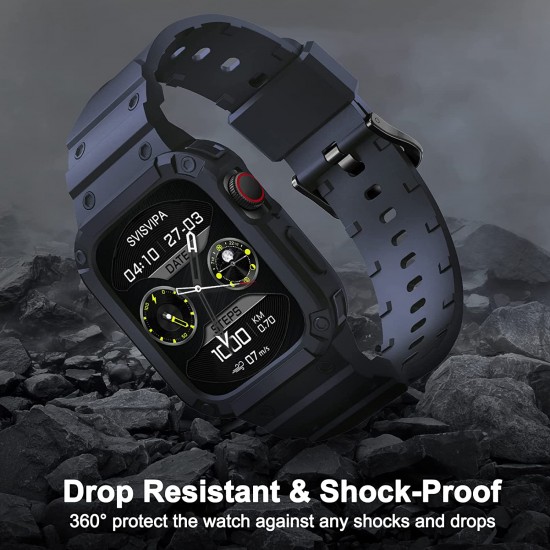 2 Pack Watch Band with Bumper Case Compatible for Apple Watch 45mm 44mm 42mm iWatch Series 8 7 6 5 SE 4 3 2 1 SE Strap, Men Sport Rugged Shockproof Military Replacement Wristband 2 Pack Watch Band with Bumper Case Compatible for Apple Watch 45mm 44mm 42mm iWatch Series 8 7 6 5 SE 4 3 2 1 SE Strap, Men Sport Rugged Shockproof Military Replacement Wristband