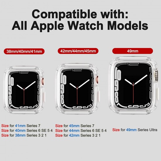 2 Pack Watch Band with Bumper Case Compatible for Apple Watch 45mm 44mm 42mm iWatch Series 8 7 6 5 SE 4 3 2 1 SE Strap, Men Sport Rugged Shockproof Military Replacement Wristband 2 Pack Watch Band with Bumper Case Compatible for Apple Watch 45mm 44mm 42mm iWatch Series 8 7 6 5 SE 4 3 2 1 SE Strap, Men Sport Rugged Shockproof Military Replacement Wristband