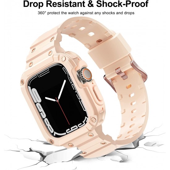 2 Pack Watch Band with Bumper Case Compatible for Apple Watch 45mm 44mm 42mm iWatch Series 8 7 6 5 SE 4 3 2 1 SE Strap, Men Sport Rugged Shockproof Military Replacement Wristband 2 Pack Watch Band with Bumper Case Compatible for Apple Watch 45mm 44mm 42mm iWatch Series 8 7 6 5 SE 4 3 2 1 SE Strap, Men Sport Rugged Shockproof Military Replacement Wristband