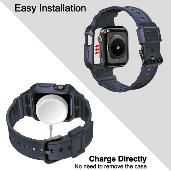 2 Pack Watch Band with Bumper Case Compatible for Apple Watch 45mm 44mm 42mm iWatch Series 8 7 6 5 SE 4 3 2 1 SE Strap, Men Sport Rugged Shockproof Military Replacement Wristband 2 Pack Watch Band with Bumper Case Compatible for Apple Watch 45mm 44mm 42mm iWatch Series 8 7 6 5 SE 4 3 2 1 SE Strap, Men Sport Rugged Shockproof Military Replacement Wristband