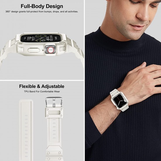 2 Pack Watch Band with Bumper Case Compatible for Apple Watch 45mm 44mm 42mm iWatch Series 8 7 6 5 SE 4 3 2 1 SE Strap, Men Sport Rugged Shockproof Military Replacement Wristband 2 Pack Watch Band with Bumper Case Compatible for Apple Watch 45mm 44mm 42mm iWatch Series 8 7 6 5 SE 4 3 2 1 SE Strap, Men Sport Rugged Shockproof Military Replacement Wristband
