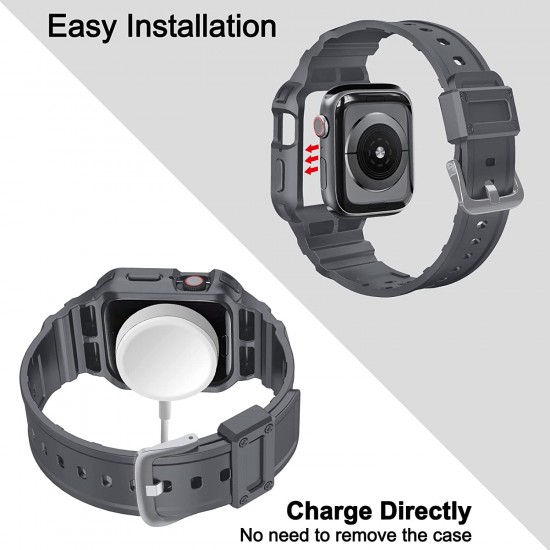 2 Pack Watch Band with Bumper Case Compatible for Apple Watch 45mm 44mm 42mm iWatch Series 8 7 6 5 SE 4 3 2 1 SE Strap, Men Sport Rugged Shockproof Military Replacement Wristband 2 Pack Watch Band with Bumper Case Compatible for Apple Watch 45mm 44mm 42mm iWatch Series 8 7 6 5 SE 4 3 2 1 SE Strap, Men Sport Rugged Shockproof Military Replacement Wristband