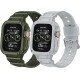 2 Pack Watch Band with Bumper Case Compatible for Apple Watch 45mm 44mm 42mm iWatch Series 8 7 6 5 SE 4 3 2 1 SE Strap, Men Sport Rugged Shockproof Military Replacement Wristband 2 Pack Watch Band with Bumper Case Compatible for Apple Watch 45mm 44mm 42mm iWatch Series 8 7 6 5 SE 4 3 2 1 SE Strap, Men Sport Rugged Shockproof Military Replacement Wristband