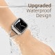2 in 1 Waterproof Bling Case Compatible for Apple Watch Ultra Series 8 7 6 5 4 SE with Tempered Glass Screen Protector, Women Glitter Diamond Rhinestone Bumper 360 Protective Hard PC Cover for iWatch