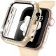 2 in 1 Waterproof Bling Case Compatible for Apple Watch Ultra Series 8 7 6 5 4 SE with Tempered Glass Screen Protector, Women Glitter Diamond Rhinestone Bumper 360 Protective Hard PC Cover for iWatch