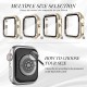 2 in 1 Waterproof Bling Case Compatible for Apple Watch Ultra Series 8 7 6 5 4 SE with Tempered Glass Screen Protector, Women Glitter Diamond Rhinestone Bumper 360 Protective Hard PC Cover for iWatch