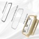 2 in 1 Waterproof Bling Case Compatible for Apple Watch Ultra Series 8 7 6 5 4 SE with Tempered Glass Screen Protector, Women Glitter Diamond Rhinestone Bumper 360 Protective Hard PC Cover for iWatch