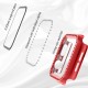 2 in 1 Waterproof Bling Case Compatible for Apple Watch Ultra Series 8 7 6 5 4 SE with Tempered Glass Screen Protector, Women Glitter Diamond Rhinestone Bumper 360 Protective Hard PC Cover for iWatch