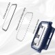 2 in 1 Waterproof Bling Case Compatible for Apple Watch Ultra Series 8 7 6 5 4 SE with Tempered Glass Screen Protector, Women Glitter Diamond Rhinestone Bumper 360 Protective Hard PC Cover for iWatch
