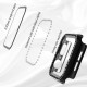 2 in 1 Waterproof Bling Case Compatible for Apple Watch Ultra Series 8 7 6 5 4 SE with Tempered Glass Screen Protector, Women Glitter Diamond Rhinestone Bumper 360 Protective Hard PC Cover for iWatch