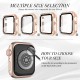 2 in 1 Waterproof Bling Case Compatible for Apple Watch Ultra Series 8 7 6 5 4 SE with Tempered Glass Screen Protector, Women Glitter Diamond Rhinestone Bumper 360 Protective Hard PC Cover for iWatch