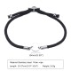 Personalised Initial Bracelet Custom Black Adjustable Cord Gift for Her Him Couple