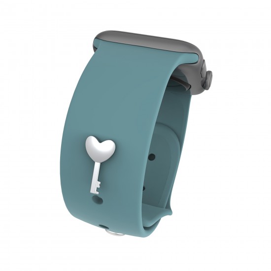 Smart Watch Band Charms For Apple Watch Straps Accessory Band Decorative Stud Charms Sport Silicone Band Charms-Heart Key Shape