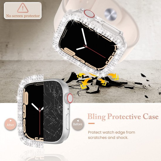 4 Pack Watch Bumper Bling Case for Apple Watch Series 8 7 6 5 4 SE 3 2 1, Women Glitter Diamond Rhinestone Protector Cover for iWatch Accessories 4 Pack Watch Bumper Bling Case for Apple Watch Series 8 7 6 5 4 SE 3 2 1, Women Glitter Diamond Rhinestone Protector Cover for iWatch Accessories