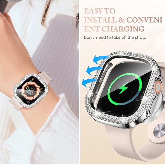 4 Pack Watch Bumper Bling Case for Apple Watch Series 8 7 6 5 4 SE 3 2 1, Women Glitter Diamond Rhinestone Protector Cover for iWatch Accessories 4 Pack Watch Bumper Bling Case for Apple Watch Series 8 7 6 5 4 SE 3 2 1, Women Glitter Diamond Rhinestone Protector Cover for iWatch Accessories