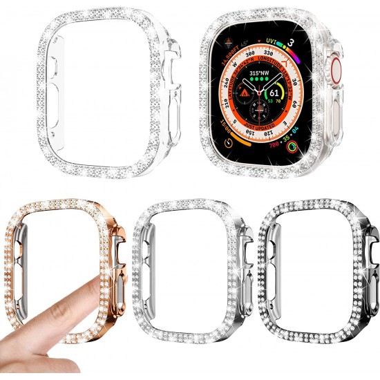 4 Pack Watch Bumper Bling Case for Apple Watch Series 8 7 6 5 4 SE 3 2 1, Women Glitter Diamond Rhinestone Protector Cover for iWatch Accessories 4 Pack Watch Bumper Bling Case for Apple Watch Series 8 7 6 5 4 SE 3 2 1, Women Glitter Diamond Rhinestone Protector Cover for iWatch Accessories