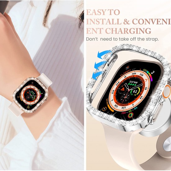 4 Pack Watch Bumper Bling Case for Apple Watch Series 8 7 6 5 4 SE 3 2 1, Women Glitter Diamond Rhinestone Protector Cover for iWatch Accessories 4 Pack Watch Bumper Bling Case for Apple Watch Series 8 7 6 5 4 SE 3 2 1, Women Glitter Diamond Rhinestone Protector Cover for iWatch Accessories