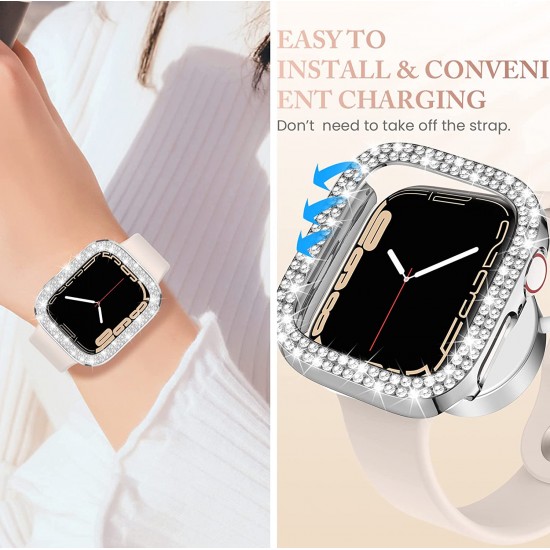 4 Pack Watch Bumper Bling Case for Apple Watch Series 8 7 6 5 4 SE 3 2 1, Women Glitter Diamond Rhinestone Protector Cover for iWatch Accessories 4 Pack Watch Bumper Bling Case for Apple Watch Series 8 7 6 5 4 SE 3 2 1, Women Glitter Diamond Rhinestone Protector Cover for iWatch Accessories