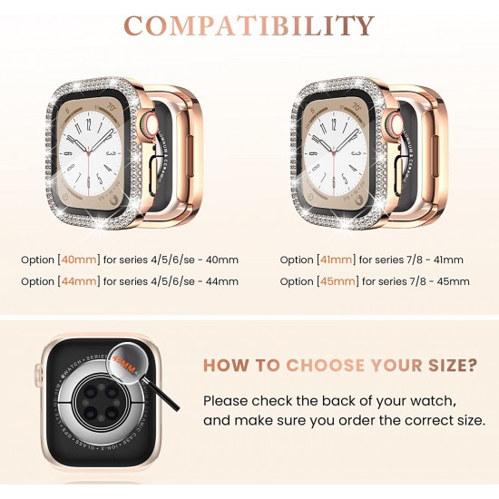 4 Pack Watch Bumper Bling Case for Apple Watch Series 8 7 6 5 4 SE 3 2 1, Women Glitter Diamond Rhinestone Protector Cover for iWatch Accessories 4 Pack Watch Bumper Bling Case for Apple Watch Series 8 7 6 5 4 SE 3 2 1, Women Glitter Diamond Rhinestone Protector Cover for iWatch Accessories