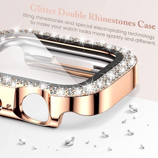 4 Pack Watch Bumper Bling Case for Apple Watch Series 8 7 6 5 4 SE 3 2 1, Women Glitter Diamond Rhinestone Protector Cover for iWatch Accessories 4 Pack Watch Bumper Bling Case for Apple Watch Series 8 7 6 5 4 SE 3 2 1, Women Glitter Diamond Rhinestone Protector Cover for iWatch Accessories