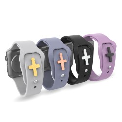For Apple Watch Band Charms Smart Watch Band Decorative Stud Charms Sport Silicone Band Charms-Cross Shape For Apple Watch Band Charms Smart Watch Band Decorative Stud Charms Sport Silicone Band Charms-Cross Shape