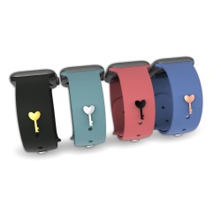 Smart Watch Band Charms For Apple Watch Straps Accessory Band Decorative Stud Charms Sport Silicone Band Charms-Heart Key Shape Smart Watch Band Charms For Apple Watch Straps Accessory Band Decorative Stud Charms Sport Silicone Band Charms-Heart Key Shape