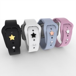 For Apple Watch Band Charms Smart Watch Band Accessory  Watch Straps Decorative Sport Silicone Straps Stud-Star Shape For Apple Watch Band Charms Smart Watch Band Accessory  Watch Straps Decorative Sport Silicone Straps Stud-Star Shape