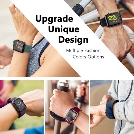 6 Pack Sport Bands Compatible with Apple Watch Band 38mm 40mm 41mm 42mm 44mm 45mm 49mm,Soft Silicone Waterproof Strap Compatible with iWatch Apple Watch Series Ultra 8 7 6 5 4 3 2 1 SE Women Men 6 Pack Sport Bands Compatible with Apple Watch Band 38mm 40mm 41mm 42mm 44mm 45mm 49mm,Soft Silicone Waterproof Strap Compatible with iWatch Apple Watch Series Ultra 8 7 6 5 4 3 2 1 SE Women Men