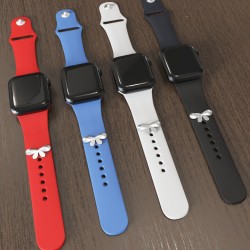 Watch Band Charms Stud Accrssory Decorative Loop Rings Christmas Gift Compatible for Apple Watch Series 7/SE/6/5/4/3   38/40/ 41/42/44/45mm  Watch Band Charms Stud Accrssory Decorative Loop Rings Christmas Gift Compatible for Apple Watch Series 7/SE/6/5/4/3   38/40/ 41/42/44/45mm