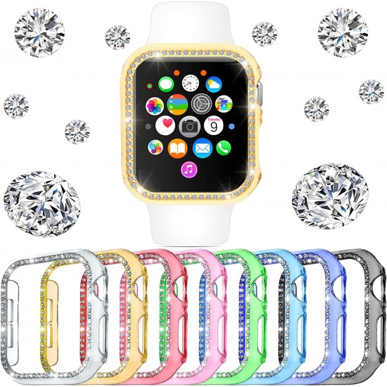 8pcs/set Watch Case Compatible with Apple Watch Series 6/5/4/SE Bling Diamond Bumper with Rhinestones Cover Watch Protector Plated Hard Frame Accessories for Women Girls 8pcs/set Watch Case Compatible with Apple Watch Series 6/5/4/SE Bling Diamond Bumper with Rhinestones Cover Watch Protector Plated Hard Frame Accessories for Women Girls
