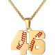 Baseball Number Necklace for Boy Athletes Jersey Number Necklace Stainless Steel Chain Baseball Charm Pendant Personalized Baseball Gift for Men