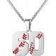 Baseball Number Necklace for Boy Athletes Jersey Number Necklace Stainless Steel Chain Baseball Charm Pendant Personalized Baseball Gift for Men