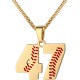 Baseball Number Necklace for Boy Athletes Jersey Number Necklace Stainless Steel Chain Baseball Charm Pendant Personalized Baseball Gift for Men