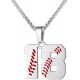 Baseball Number Necklace for Boy Athletes Jersey Number Necklace Stainless Steel Chain Baseball Charm Pendant Personalized Baseball Gift for Men