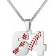 Baseball Number Necklace for Boy Athletes Jersey Number Necklace Stainless Steel Chain Baseball Charm Pendant Personalized Baseball Gift for Men