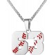 Baseball Number Necklace for Boy Athletes Jersey Number Necklace Stainless Steel Chain Baseball Charm Pendant Personalized Baseball Gift for Men