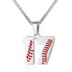 Baseball Number Necklace for Boy Athletes Jersey Number Necklace Stainless Steel Chain Baseball Charm Pendant Personalized Baseball Gift for Men