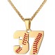 Baseball Number Necklace for Boy Athletes Jersey Number Necklace Stainless Steel Chain Baseball Charm Pendant Personalized Baseball Gift for Men