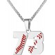 Baseball Number Necklace for Boy Athletes Jersey Number Necklace Stainless Steel Chain Baseball Charm Pendant Personalized Baseball Gift for Men