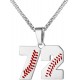 Baseball Number Necklace for Boy Athletes Jersey Number Necklace Stainless Steel Chain Baseball Charm Pendant Personalized Baseball Gift for Men