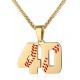 Baseball Number Necklace for Boy Athletes Jersey Number Necklace Stainless Steel Chain Baseball Charm Pendant Personalized Baseball Gift for Men